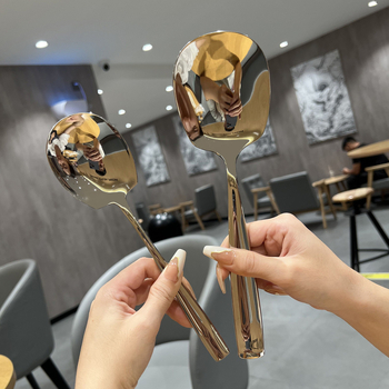 Servírovacia lyžica z 316L nerezovej ocele, zosilnený dizajn, pre domácu, hotelovú a reštauračnú potrebu, leštený zrkadlový povrch