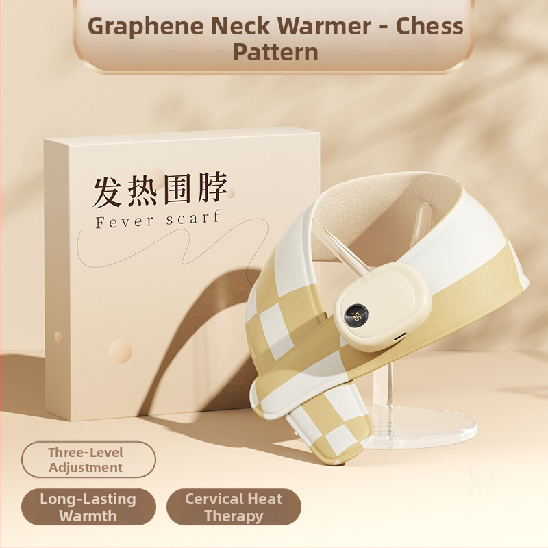 Grafeno šildomas kaklo skara su pečių apsauga, išmanus temperatūros reguliavimas, 5V, 35–55°C