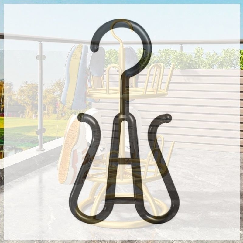 Raft rotativ pentru pantofi pe podea din oțel cu carbon – depozitare multifuncțională pentru interior/ exterior, fără găuri