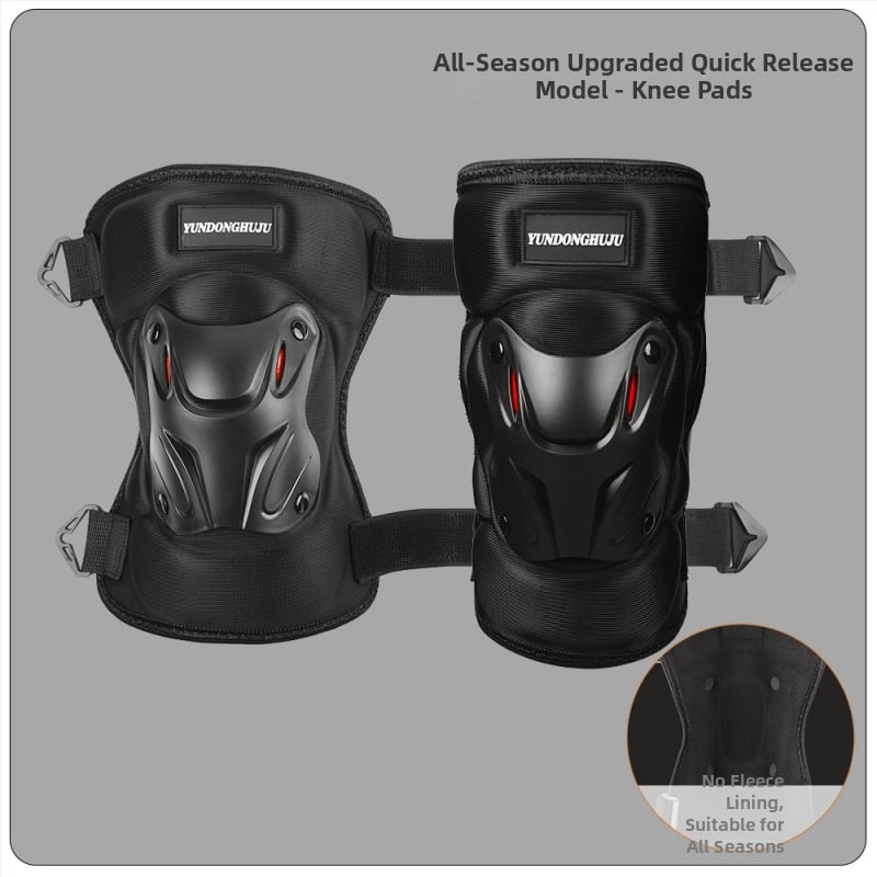 Velosipēdu ceļgalu un elkoņu aizsargi, ciets korpuss, flīsa odere, pretvēja, ziemas aizsardzība