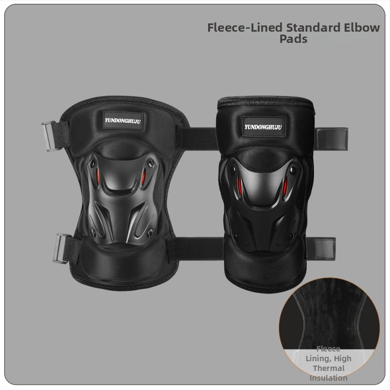 Velosipēdu ceļgalu un elkoņu aizsargi, ciets korpuss, flīsa odere, pretvēja, ziemas aizsardzība