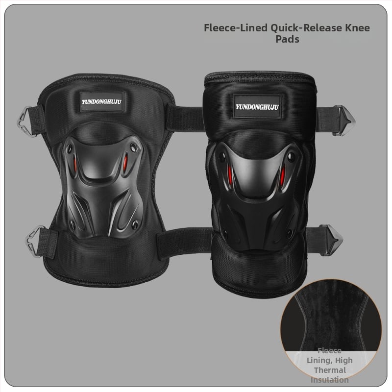 Velosipēdu ceļgalu un elkoņu aizsargi, ciets korpuss, flīsa odere, pretvēja, ziemas aizsardzība