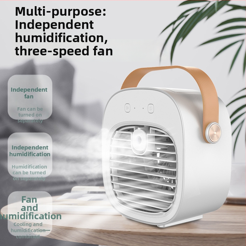 Настолен USB спрей охлаждащ вентилатор с вградена батерия 4000mAh, безчетков мотор, 3 скорости и осцилация нагоре-надолу