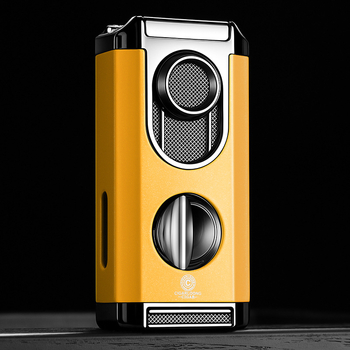 Cigarešu aizdedzinātājs, pretvējš, trīs vienā ar V griezumu, cinka sakausējums, butāns CB-24FT2