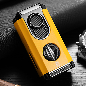 Cigarešu aizdedzinātājs, pretvējš, trīs vienā ar V griezumu, cinka sakausējums, butāns CB-24FT2