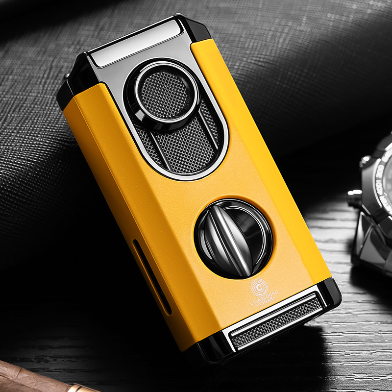 Cigarešu aizdedzinātājs, pretvējš, trīs vienā ar V griezumu, cinka sakausējums, butāns CB-24FT2
