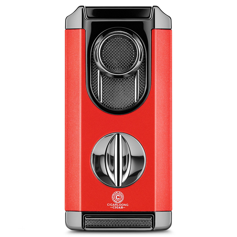 Cigarešu aizdedzinātājs, pretvējš, trīs vienā ar V griezumu, cinka sakausējums, butāns CB-24FT2