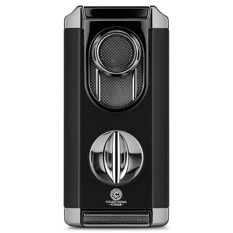 Cigarešu aizdedzinātājs, pretvējš, trīs vienā ar V griezumu, cinka sakausējums, butāns CB-24FT2