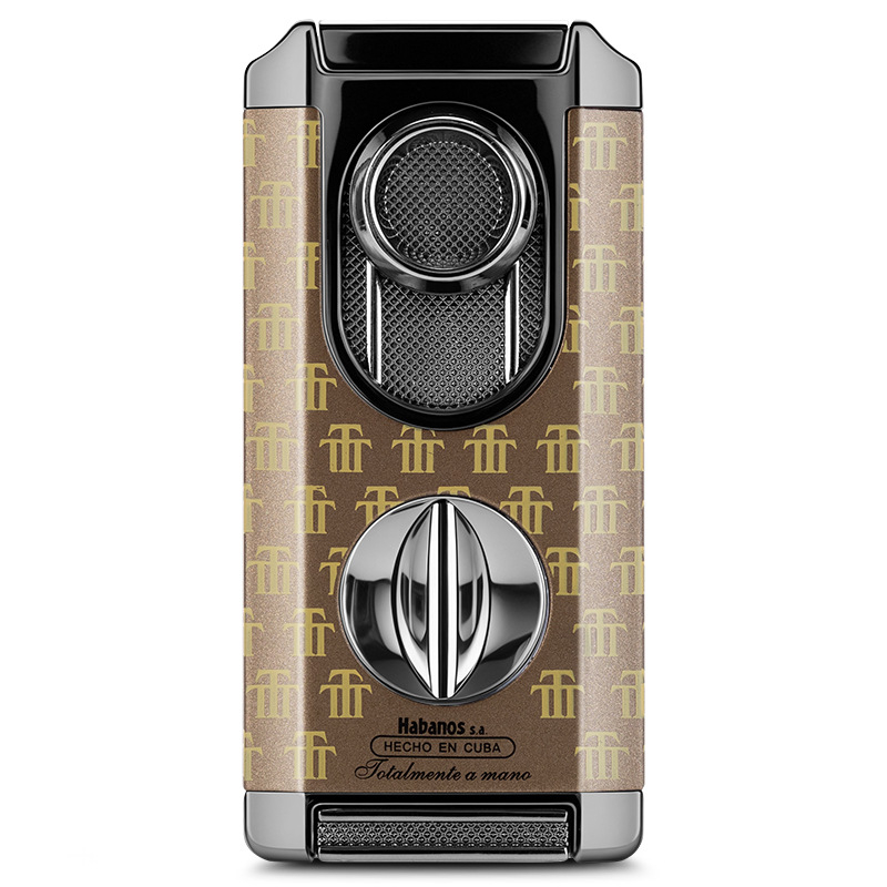 Cigarešu aizdedzinātājs, pretvējš, trīs vienā ar V griezumu, cinka sakausējums, butāns CB-24FT2