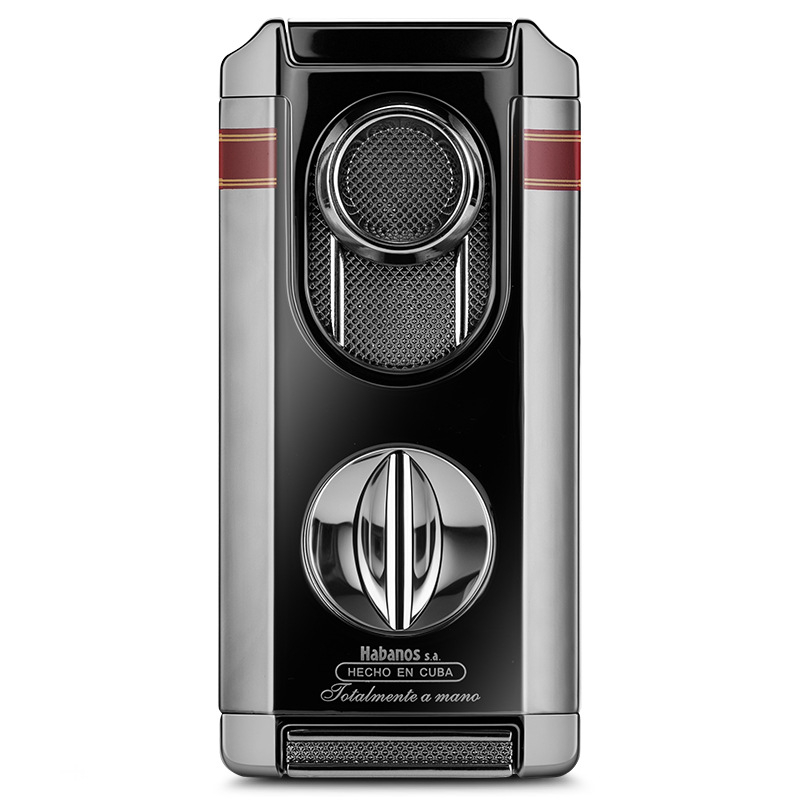 Cigarešu aizdedzinātājs, pretvējš, trīs vienā ar V griezumu, cinka sakausējums, butāns CB-24FT2