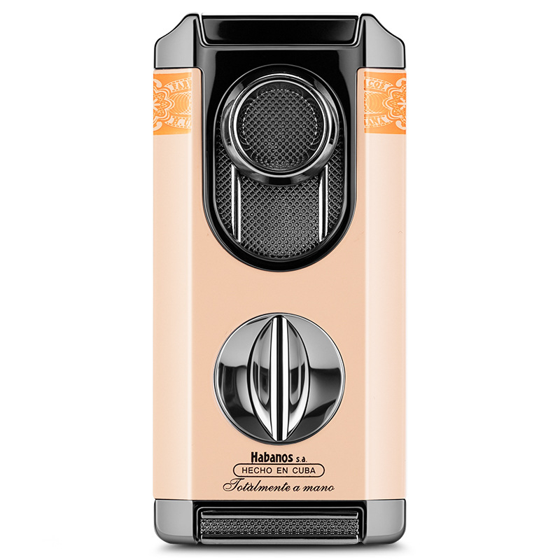 Cigarešu aizdedzinātājs, pretvējš, trīs vienā ar V griezumu, cinka sakausējums, butāns CB-24FT2