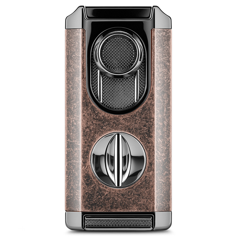 Cigarešu aizdedzinātājs, pretvējš, trīs vienā ar V griezumu, cinka sakausējums, butāns CB-24FT2