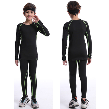 Dječji kompresijski trening set za sport — Milk Silk tkanina, 90% poliester, brzo sušenje, osnovni sloj za košarku i nogomet