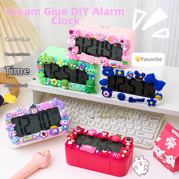 Ceas deșteptător pentru copii, design desen animat, afișaj LED, alimentare cu baterie, unilateral, luminos, cu numărătoare înapoi