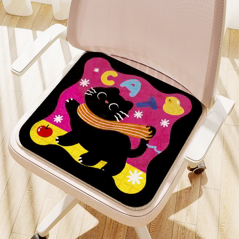 Jastučić za sjedenje s uzorkom crtanih likova, punilo od poliesterskih vlakana, materijal od poliesterskog vlakna, sladak crtani stil, za spavaću sobu