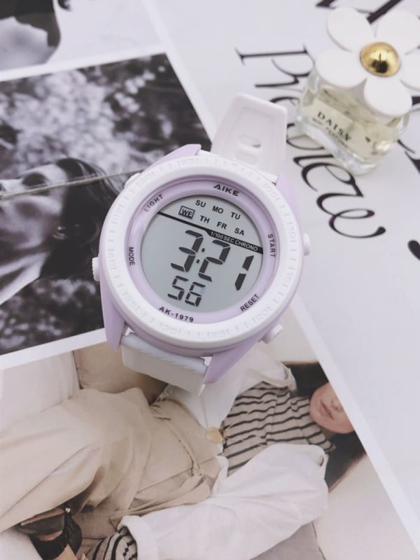 Unisex elektronikus karóra digitális kijelzővel, 30M vízálló, 45mm átmérőjű számlap, TPU szíj, ABS tokozás, diákok számára