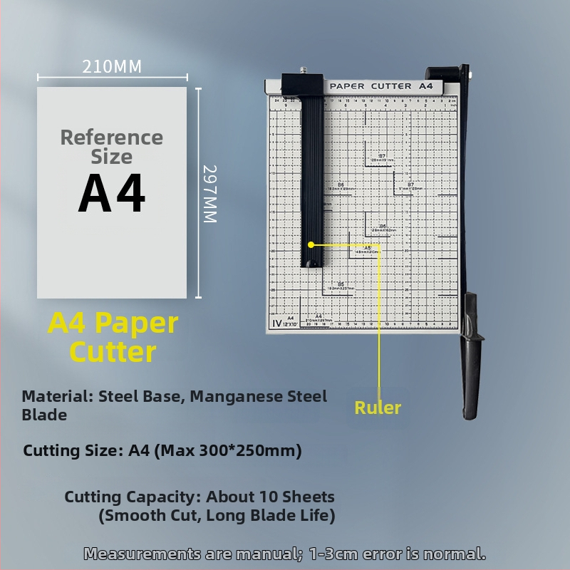 Tăietor de hârtie de birou în stil ghilotină, construcție din lemn, pentru tăierea hârtiei și a fotografiilor