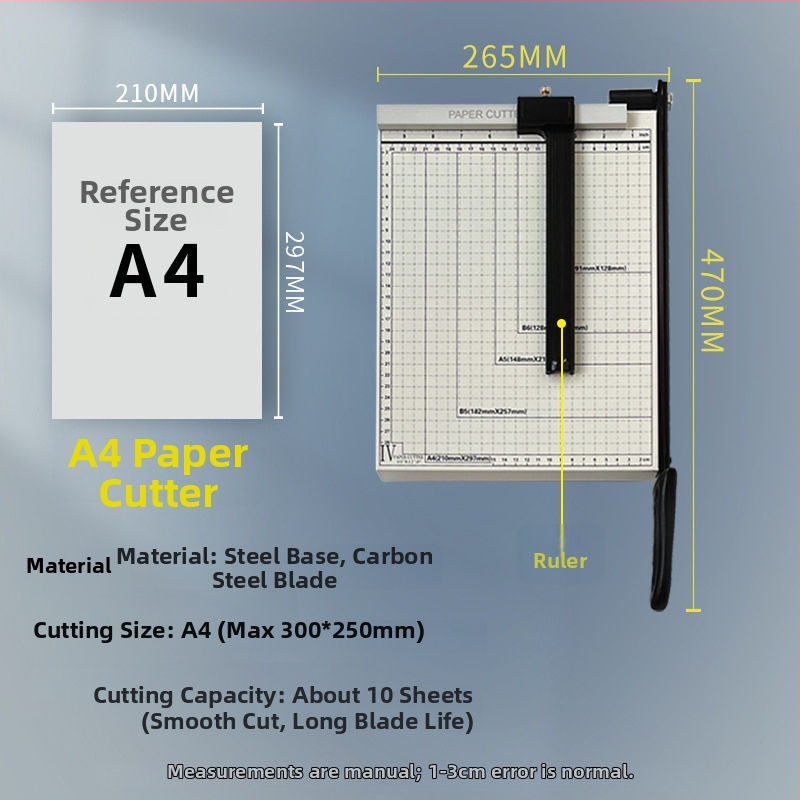 Tăietor de hârtie de birou în stil ghilotină, construcție din lemn, pentru tăierea hârtiei și a fotografiilor