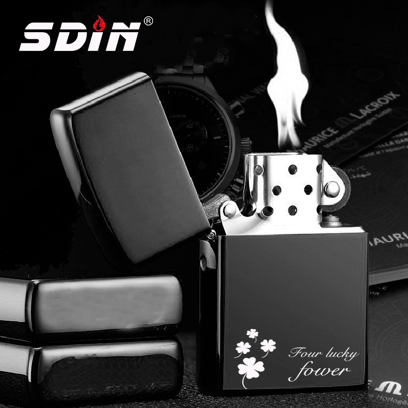 Metāla vēja izturīgs kerosēna aizdedzināšanas ierīce ar klasiska liesmu — gravēšana logotipam, personalizācija