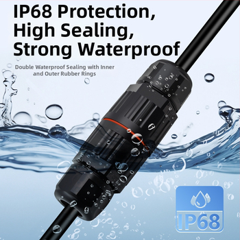 Mini vandeniui atsparus jungtis lauko naudojimui su pass-through — Cow Hours