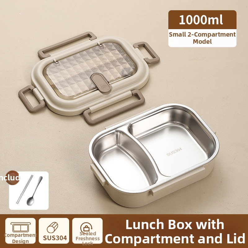 Lunch box z 304 nerezovej ocele + PP, izolovaný a mikrovlnnou rúrou vhodný, 1–2 l, jednovrstvový/dvojvrstvový