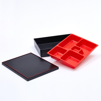 Kutija za ručak u japanskom stilu, kvadratna plastična kutija, mikrovalna kompatibilna, neizolirana, s više pretinaca (5–6)