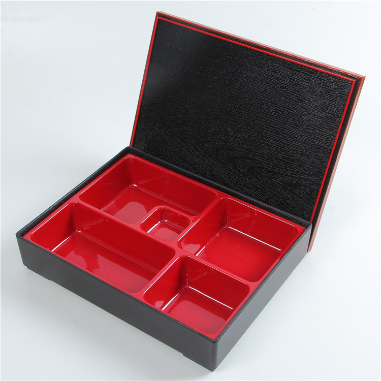 Kutija za ručak u japanskom stilu, kvadratna plastična kutija, mikrovalna kompatibilna, neizolirana, s više pretinaca (5–6)