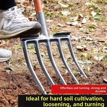 Žemės ūkio geležinė šakė iš aukšto mangano plieno žemei atpalaiduoti, vienos dalies storinta sunkiųjų šakutės galva; Prekės ženklas: Consultation; Pagrindinė pardavimo sritis: Kinija; Taikomos pramonės: Consultation