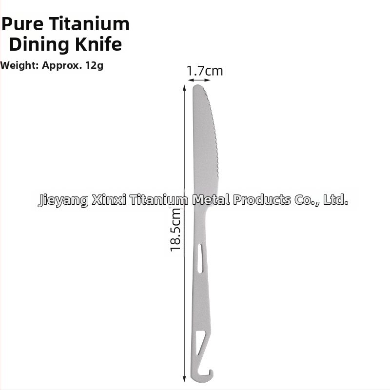 Kempingo įrankiai: 4-in-1 šaukštas sriubai, salotoms, pyragui ir vaisiams su butelių atidarytuvu; grynas titanas, šiuolaikiškas minimalistinis stilius, nešiojamas