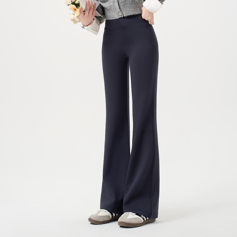 Женски панталони от модал и полиестер, висока талия, дълги, широки крачоли, ежедневни и елегантни