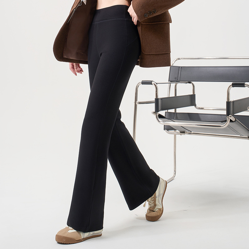 Женски панталони от модал и полиестер, висока талия, дълги, широки крачоли, ежедневни и елегантни