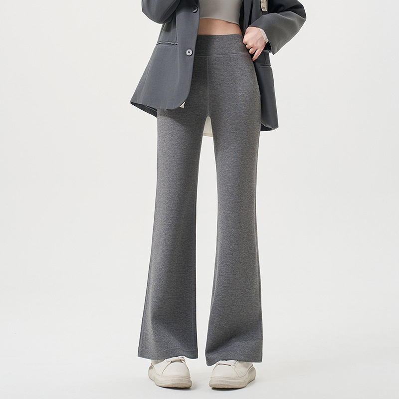 Женски панталони от модал и полиестер, висока талия, дълги, широки крачоли, ежедневни и елегантни