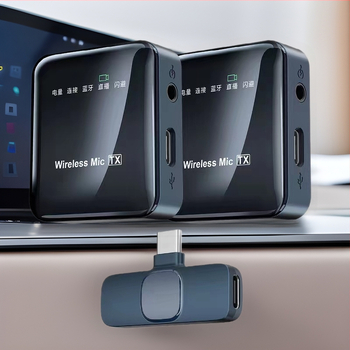 K63 bezvadu lavalier mikrofons, Bluetooth 5.2, frekvenču diapazons 20 Hz–20 kHz, SNR ≥75 dB, kanāls 2.1, darbības laiks 8–12 h