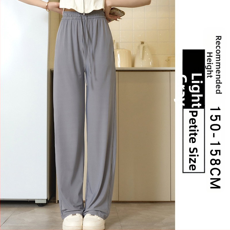Pantaloni largi pentru femei, talie înaltă, vară, respirabili și uscare rapidă, poliester cu elastan, țesătură subțire