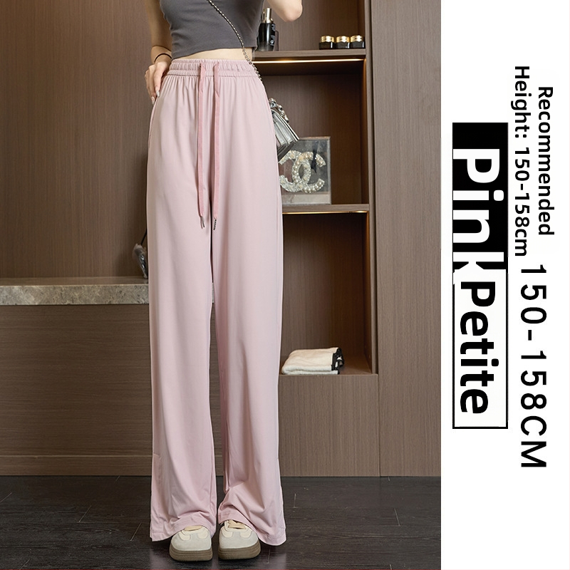 Pantaloni largi pentru femei, talie înaltă, vară, respirabili și uscare rapidă, poliester cu elastan, țesătură subțire