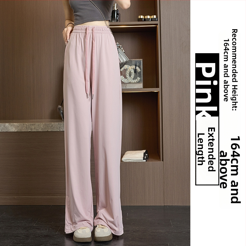 Pantaloni largi pentru femei, talie înaltă, vară, respirabili și uscare rapidă, poliester cu elastan, țesătură subțire