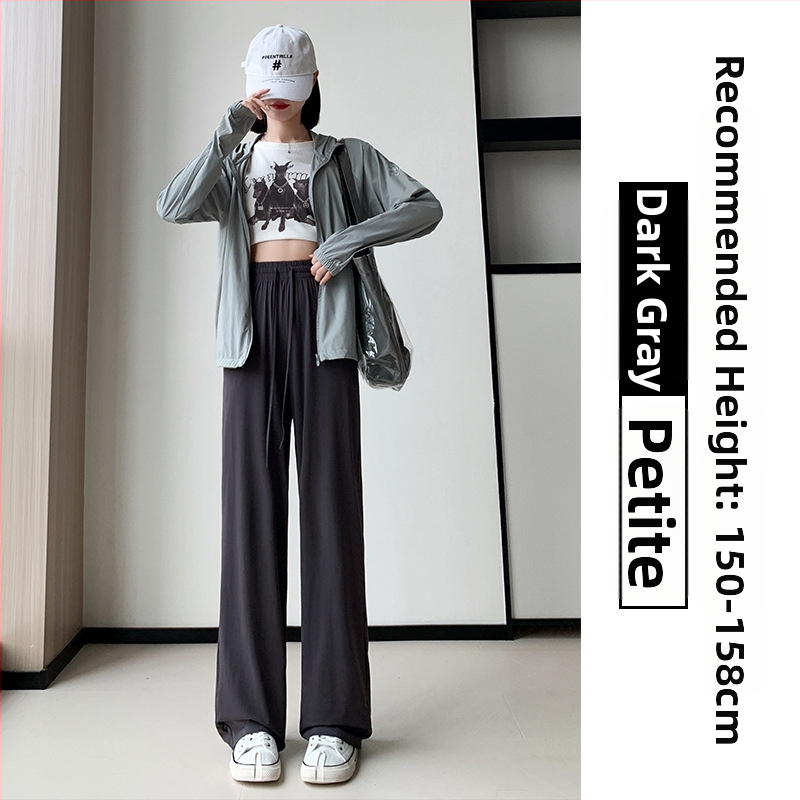 Pantaloni largi pentru femei, talie înaltă, vară, respirabili și uscare rapidă, poliester cu elastan, țesătură subțire