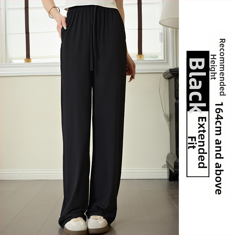 Pantaloni largi pentru femei, talie înaltă, vară, respirabili și uscare rapidă, poliester cu elastan, țesătură subțire
