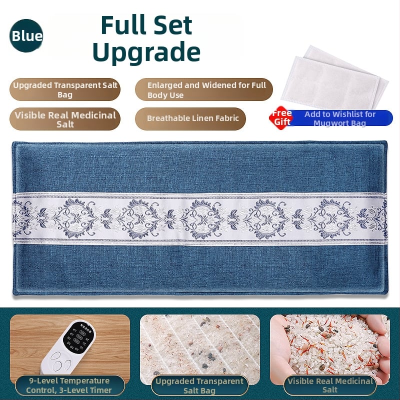 Elektrinė šildymo juosta karštam kompresui, su 11 pakopų skaitmeniniu ekranu ir automatiškai palaikoma temperatūra; galia 100W, įtampa 220V; temperatūros diapazonas 35–85°C; gryno svoris 2,5 kg; tinka keliams, pečiams, juosmeniui ir kojoms.