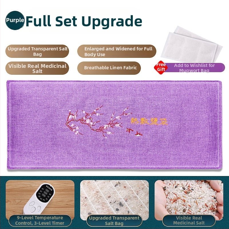 Elektrinė šildymo juosta karštam kompresui, su 11 pakopų skaitmeniniu ekranu ir automatiškai palaikoma temperatūra; galia 100W, įtampa 220V; temperatūros diapazonas 35–85°C; gryno svoris 2,5 kg; tinka keliams, pečiams, juosmeniui ir kojoms.