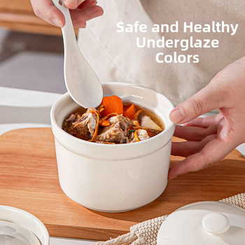 Vas de porțelan, rotund, stil minimalist modern, compatibil cu microunde, finisaj sub glazură