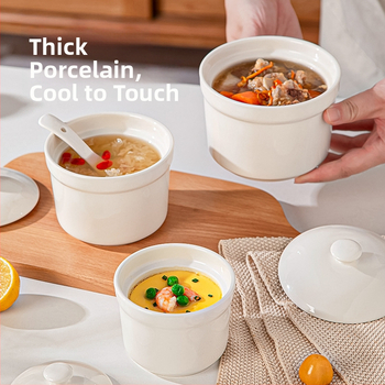 Vas de porțelan, rotund, stil minimalist modern, compatibil cu microunde, finisaj sub glazură