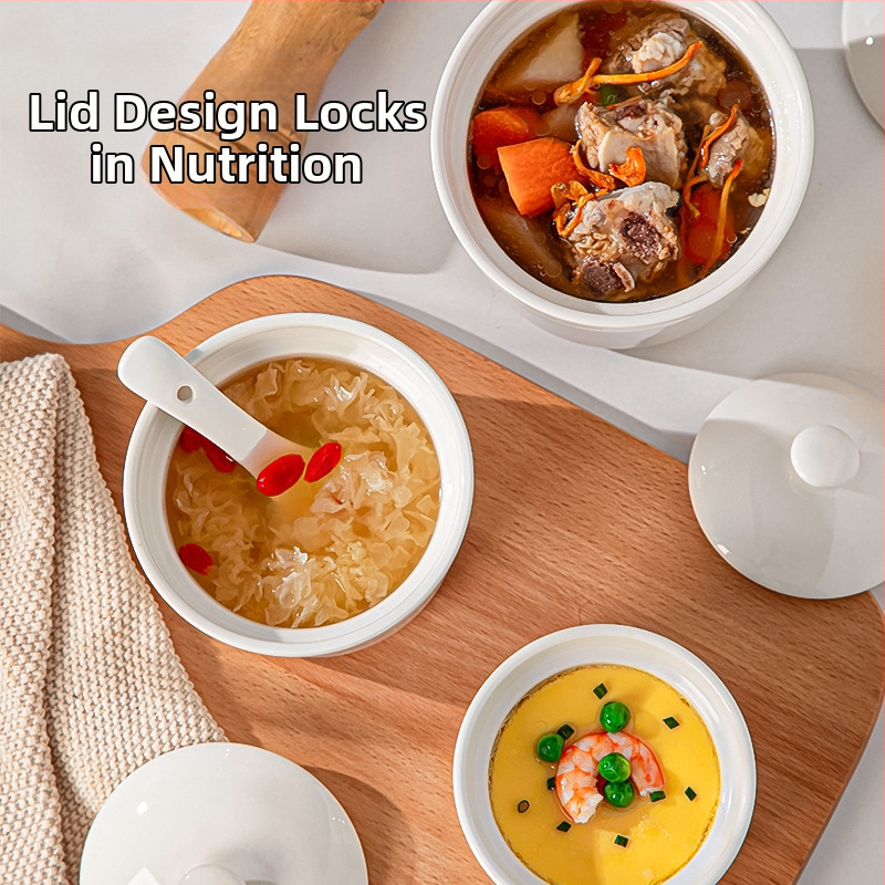 Vas de porțelan, rotund, stil minimalist modern, compatibil cu microunde, finisaj sub glazură