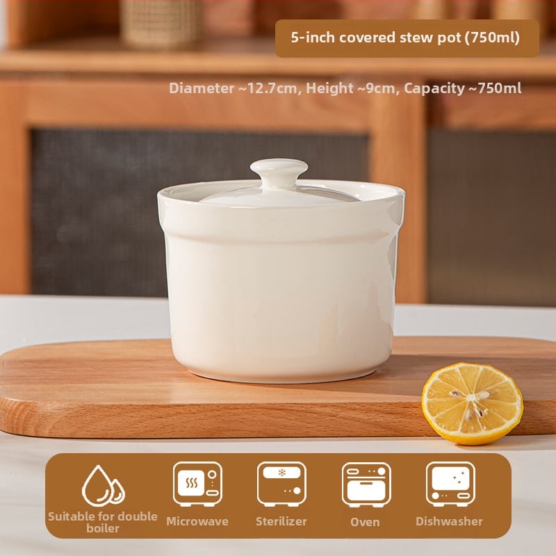 Vas de porțelan, rotund, stil minimalist modern, compatibil cu microunde, finisaj sub glazură