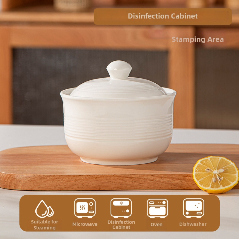 Vas de porțelan, rotund, stil minimalist modern, compatibil cu microunde, finisaj sub glazură