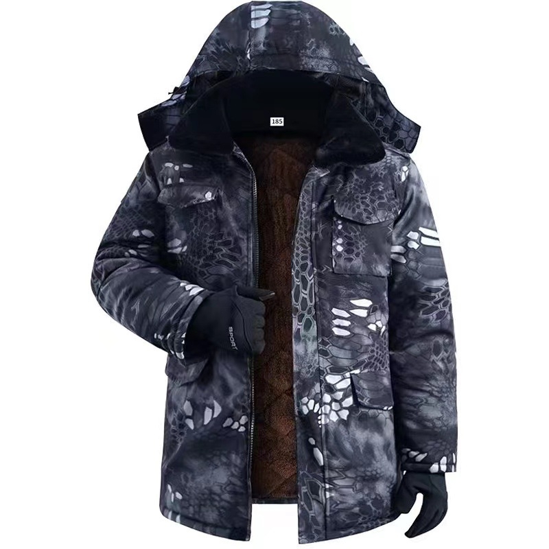 MWY Žiemos kamufliažinė striukė, unisex, šilta, vėjo atspari, dėvėjimu atspari, audinys: cheminiai pluoštai