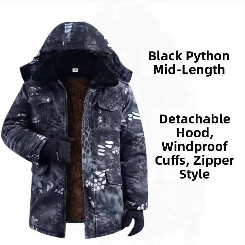 MWY Žiemos kamufliažinė striukė, unisex, šilta, vėjo atspari, dėvėjimu atspari, audinys: cheminiai pluoštai