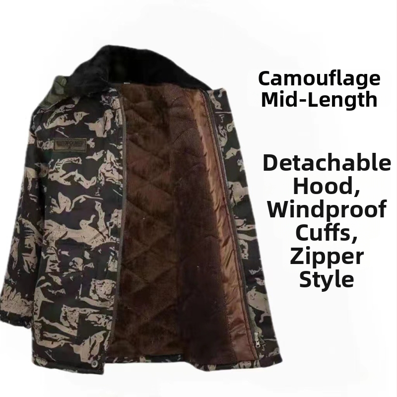 MWY Žiemos kamufliažinė striukė, unisex, šilta, vėjo atspari, dėvėjimu atspari, audinys: cheminiai pluoštai