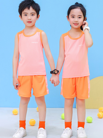 Детски спортен комплект от две части: безръкавка жилетка и шорти, мрежеста дишаща материя, бързосъхнещ полиестер, за лято, за деца 7–12 години