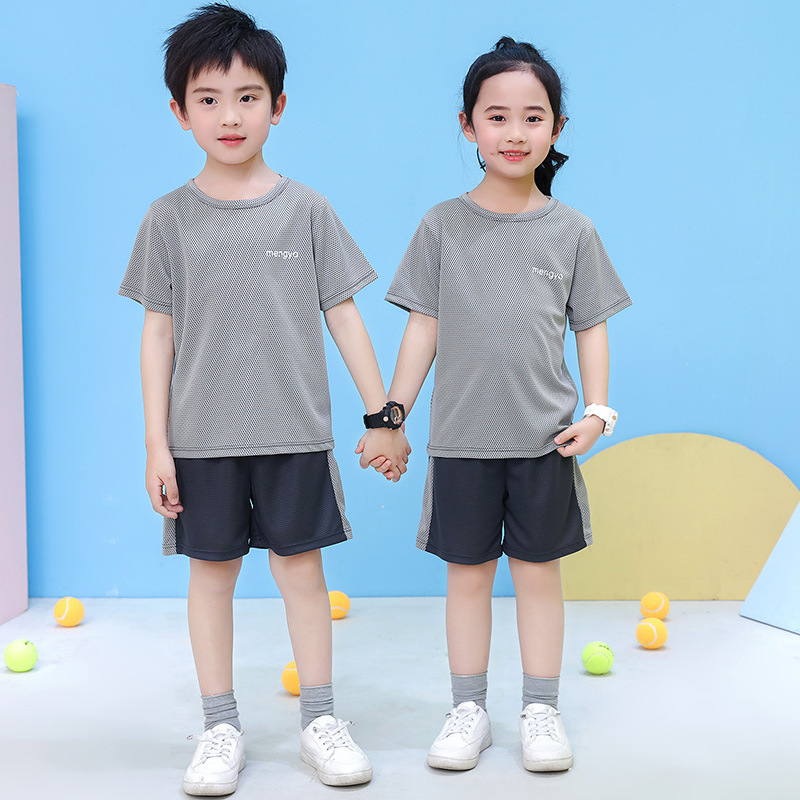Детски спортен комплект от две части: безръкавка жилетка и шорти, мрежеста дишаща материя, бързосъхнещ полиестер, за лято, за деца 7–12 години